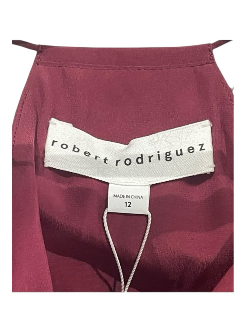 new Robert Rodriguez ★ Draped Overlay Strappy Silk Cami Cocktail Top ★ Wine 12 ★ - Picture 8 of 16